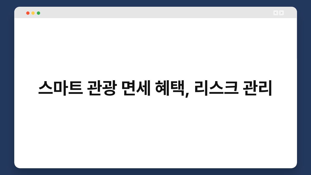 스마트 관광 면세 혜택, 리스크 관리 1