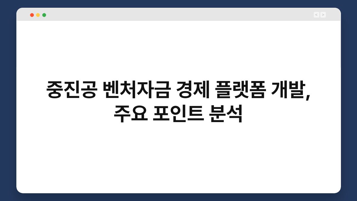 중진공 벤처자금 경제 플랫폼 개발, 주요 포인트 분석 1