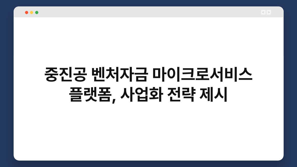 중진공 벤처자금 마이크로서비스 플랫폼, 사업화 전략 제시 1