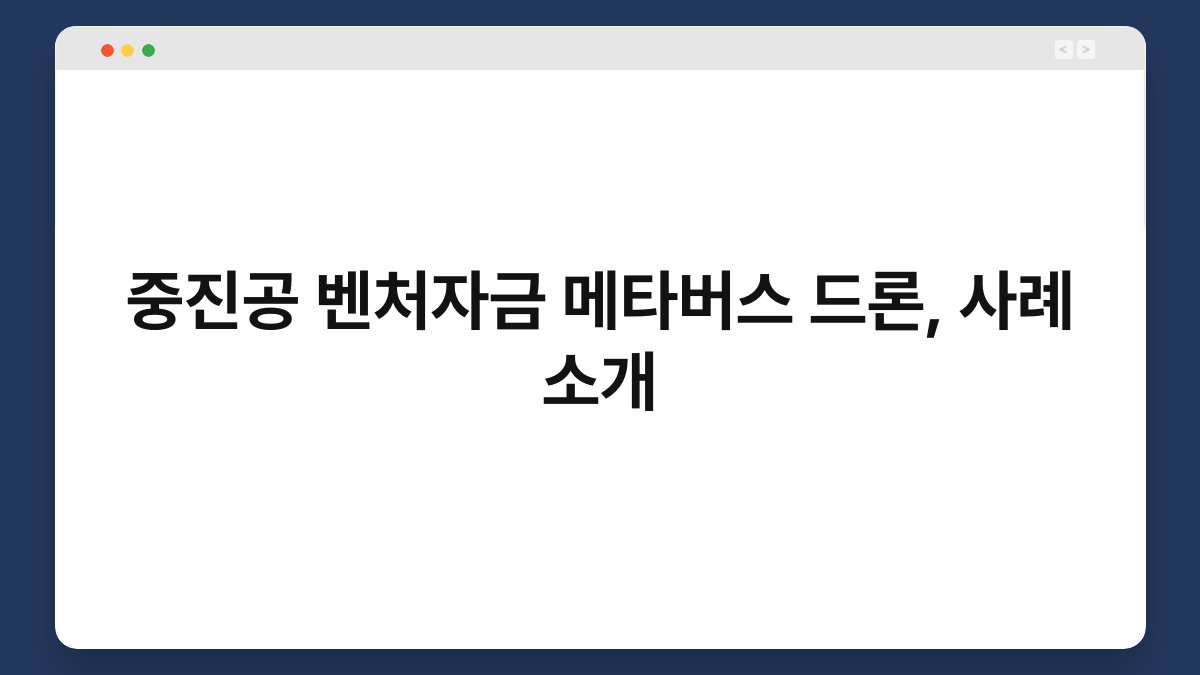중진공 벤처자금 메타버스 드론, 사례 소개 1