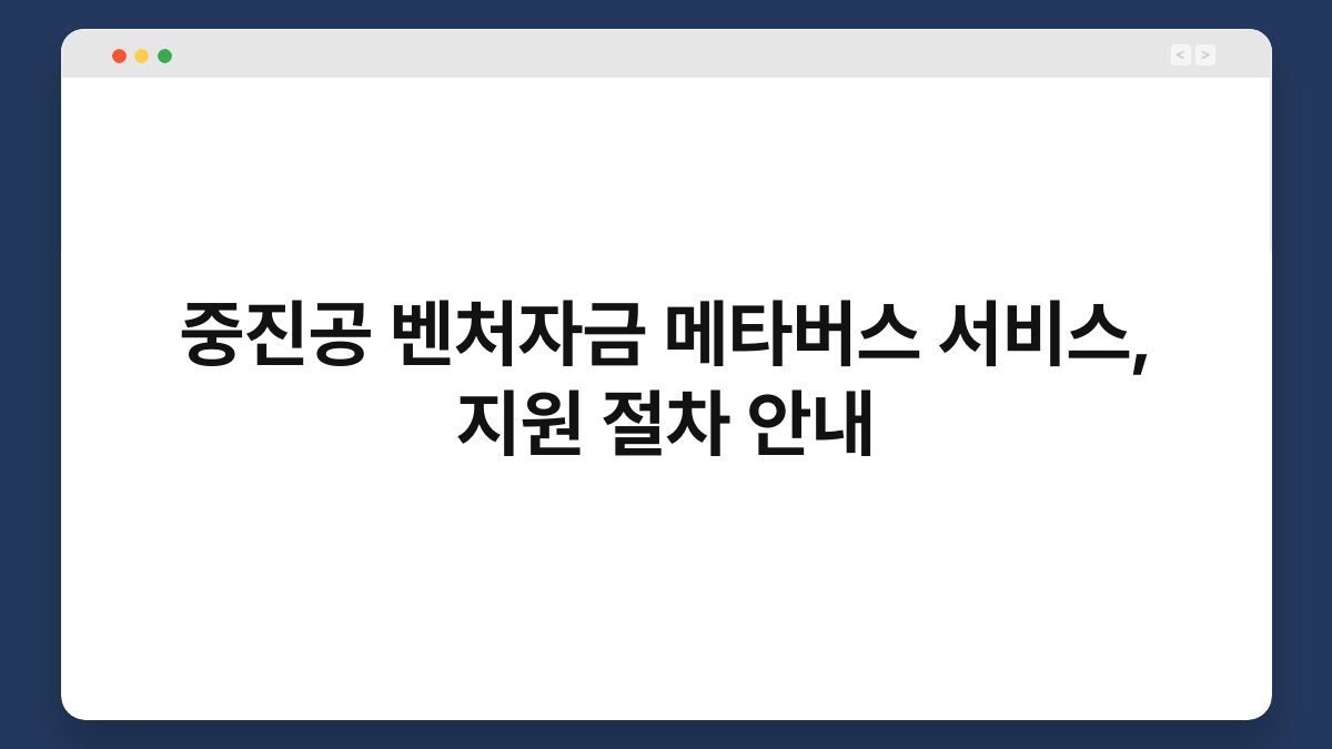 중진공 벤처자금 메타버스 서비스, 지원 절차 안내 1