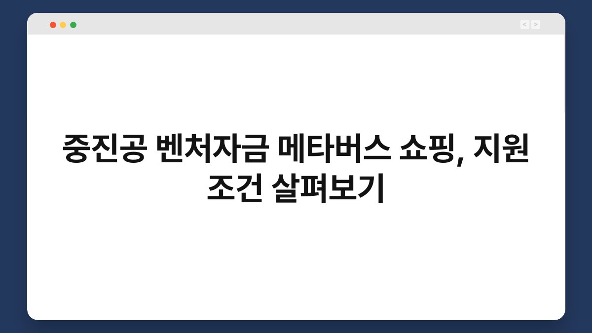 중진공 벤처자금 메타버스 쇼핑, 지원 조건 살펴보기 1