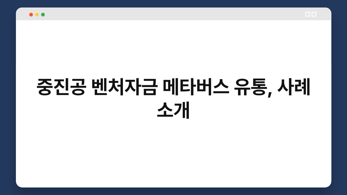 중진공 벤처자금 메타버스 유통, 사례 소개 1