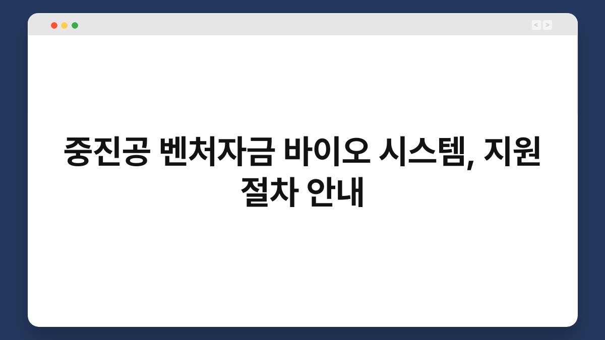 중진공 벤처자금 바이오 시스템, 지원 절차 안내 1