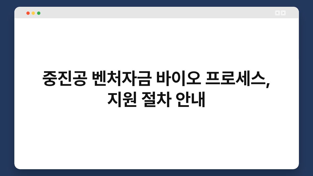 중진공 벤처자금 바이오 프로세스, 지원 절차 안내 1