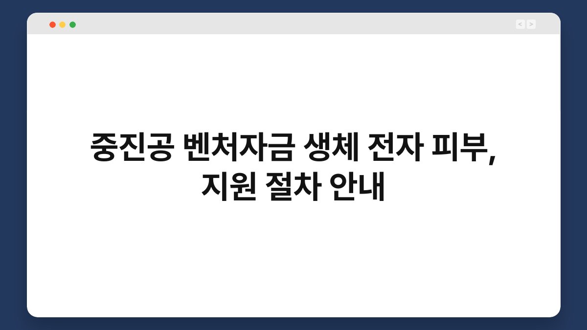 중진공 벤처자금 생체 전자 피부, 지원 절차 안내 1