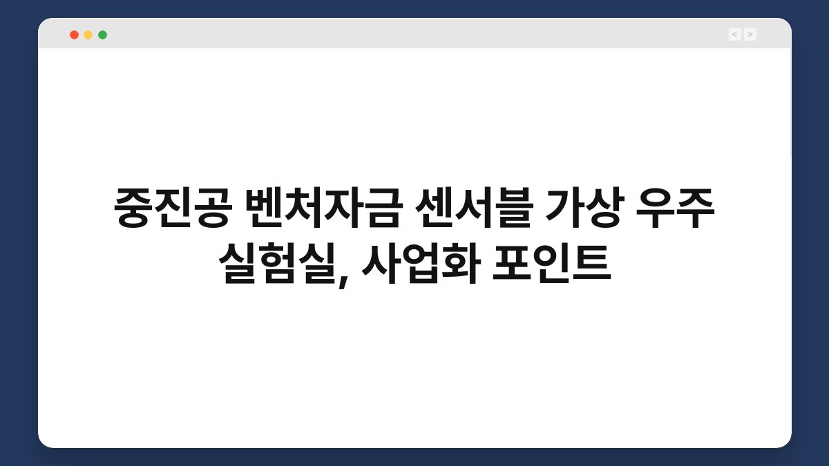 중진공 벤처자금 센서블 가상 우주 실험실, 사업화 포인트 1
