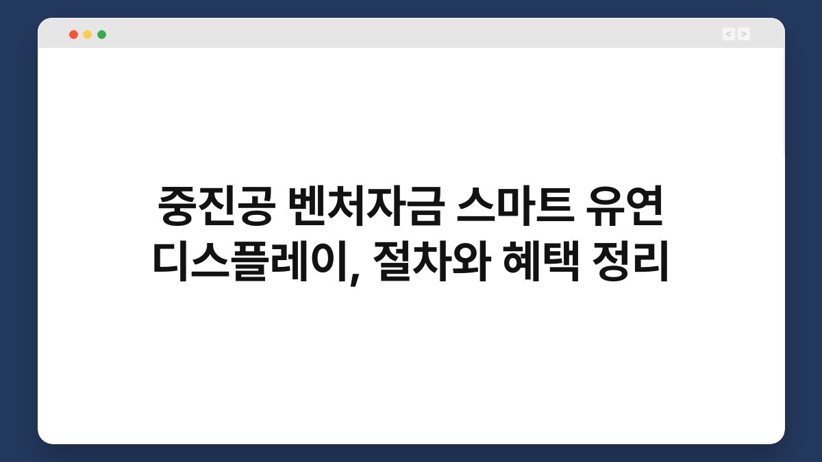 중진공 벤처자금 스마트 유연 디스플레이, 절차와 혜택 정리 1