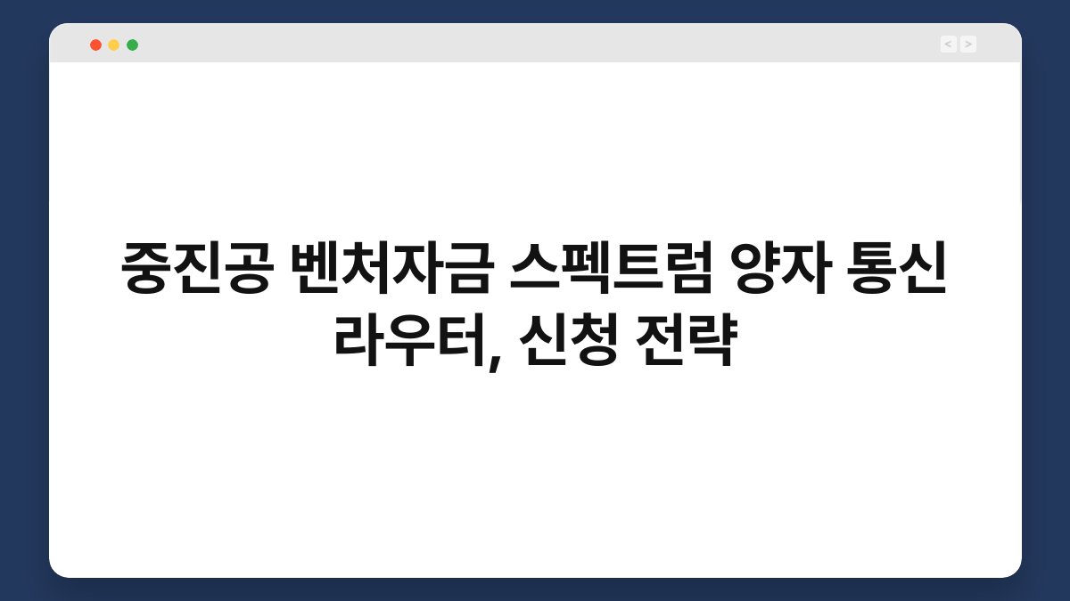 중진공 벤처자금 스펙트럼 양자 통신 라우터, 신청 전략 1
