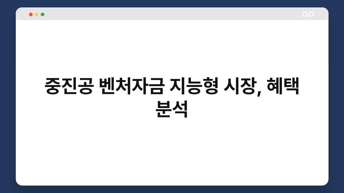 중진공 벤처자금 지능형 시장, 혜택 분석 1