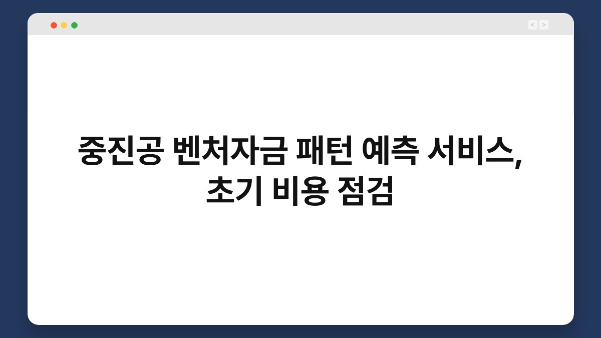 중진공 벤처자금 패턴 예측 서비스, 초기 비용 점검 1