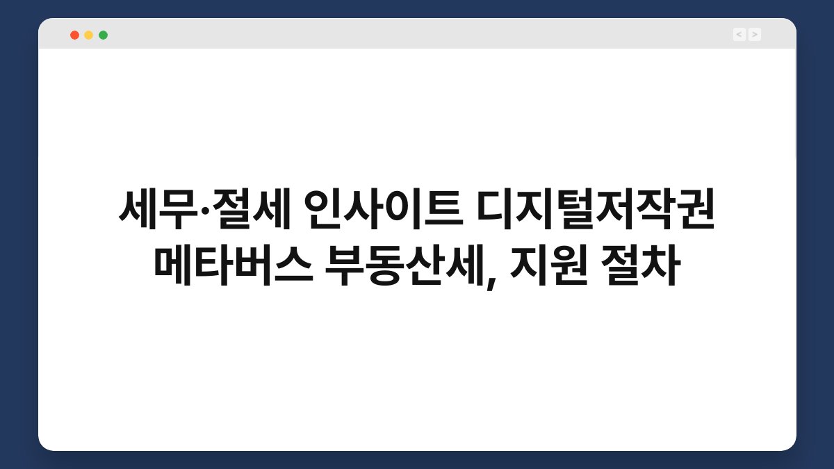 세무·절세 인사이트 디지털저작권 메타버스 부동산세, 지원 절차 1
