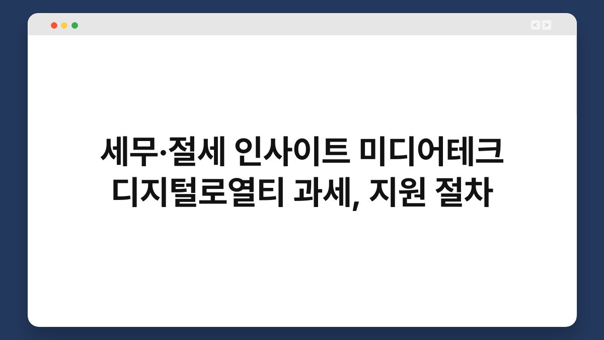 세무·절세 인사이트 미디어테크 디지털로열티 과세, 지원 절차 1