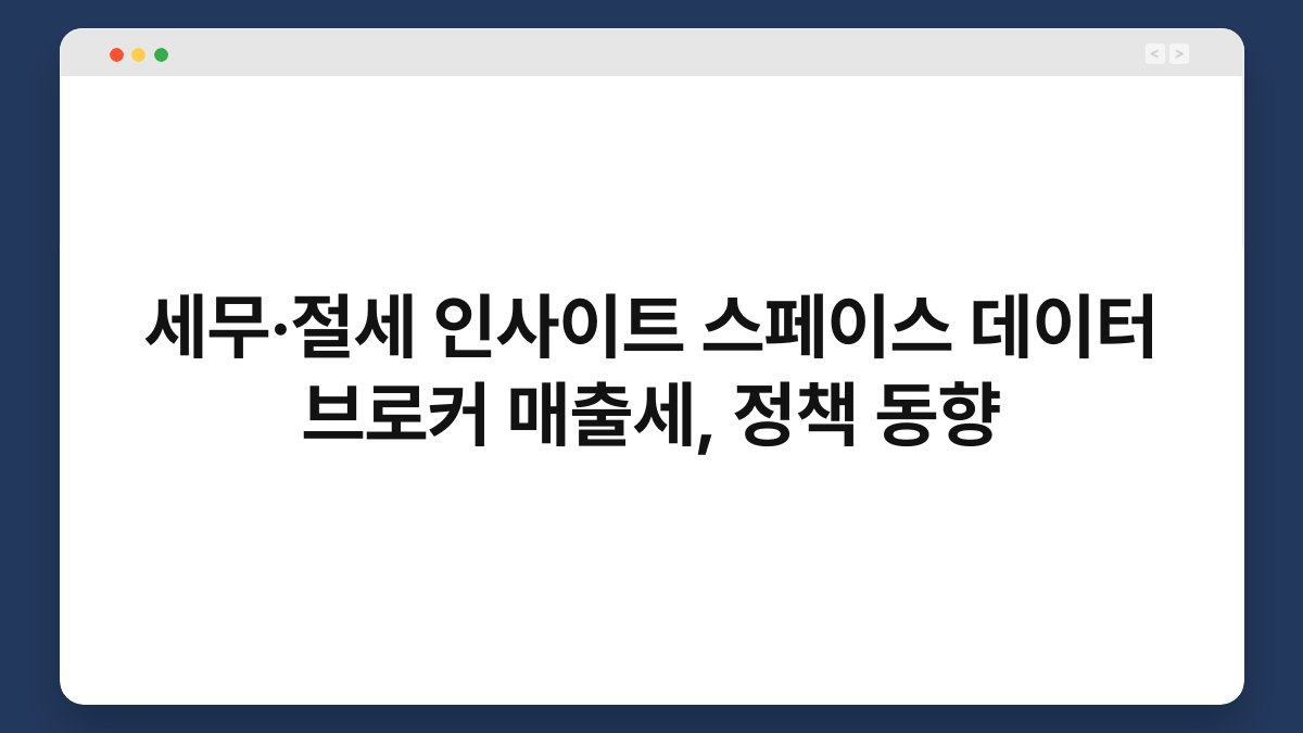 세무·절세 인사이트 스페이스 데이터 브로커 매출세, 정책 동향 1