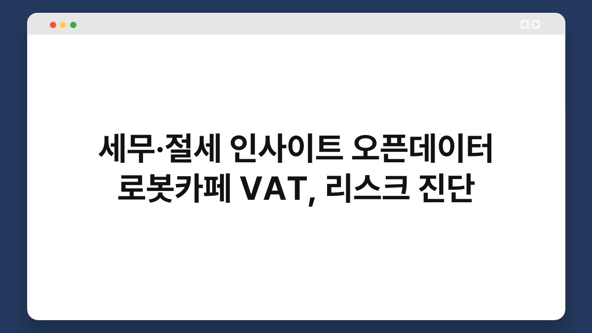 세무·절세 인사이트 오픈데이터 로봇카페 VAT, 리스크 진단 1