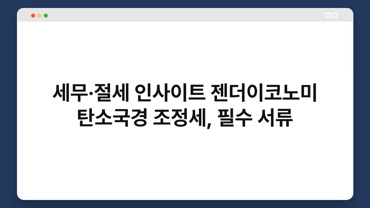 세무·절세 인사이트 젠더이코노미 탄소국경 조정세, 필수 서류 1