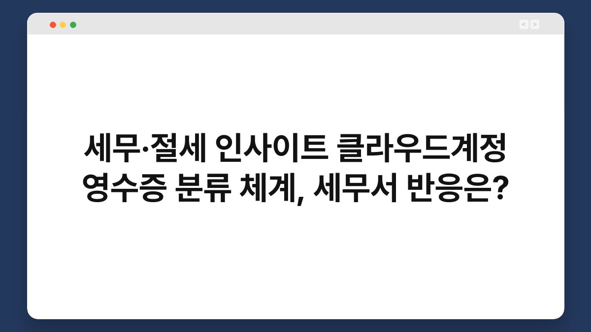 세무·절세 인사이트 클라우드계정 영수증 분류 체계, 세무서 반응은? 1