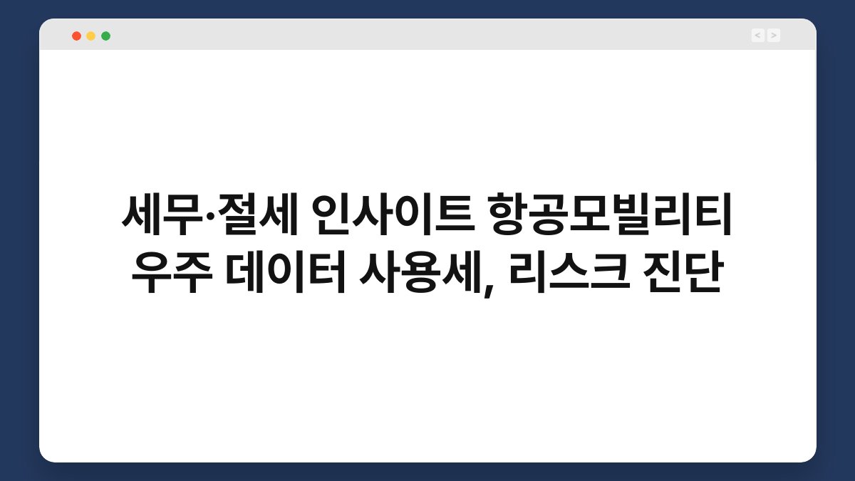 세무·절세 인사이트 항공모빌리티 우주 데이터 사용세, 리스크 진단 1