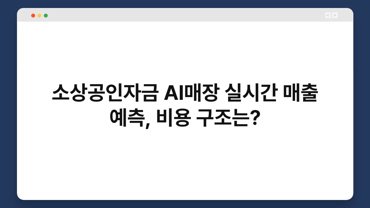 소상공인자금 AI매장 실시간 매출 예측, 비용 구조는? 1