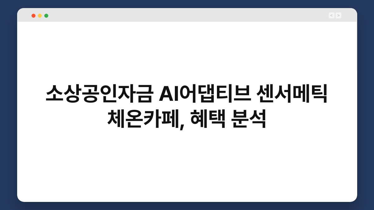 소상공인자금 AI어댑티브 센서메틱 체온카페, 혜택 분석 1
