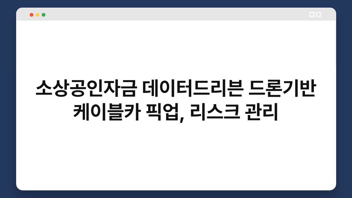 소상공인자금 데이터드리븐 드론기반 케이블카 픽업, 리스크 관리 1