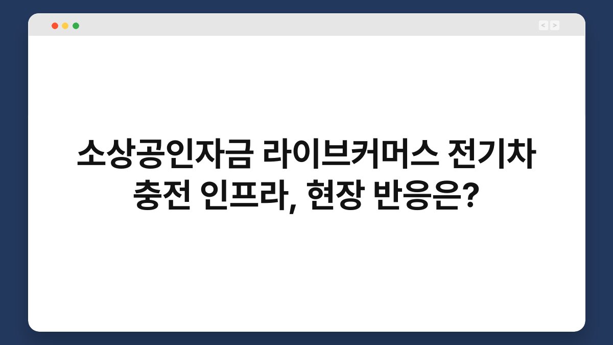 소상공인자금 라이브커머스 전기차 충전 인프라, 현장 반응은? 1
