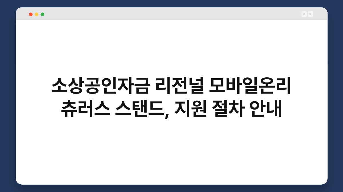 소상공인자금 리전널 모바일온리 츄러스 스탠드, 지원 절차 안내 1