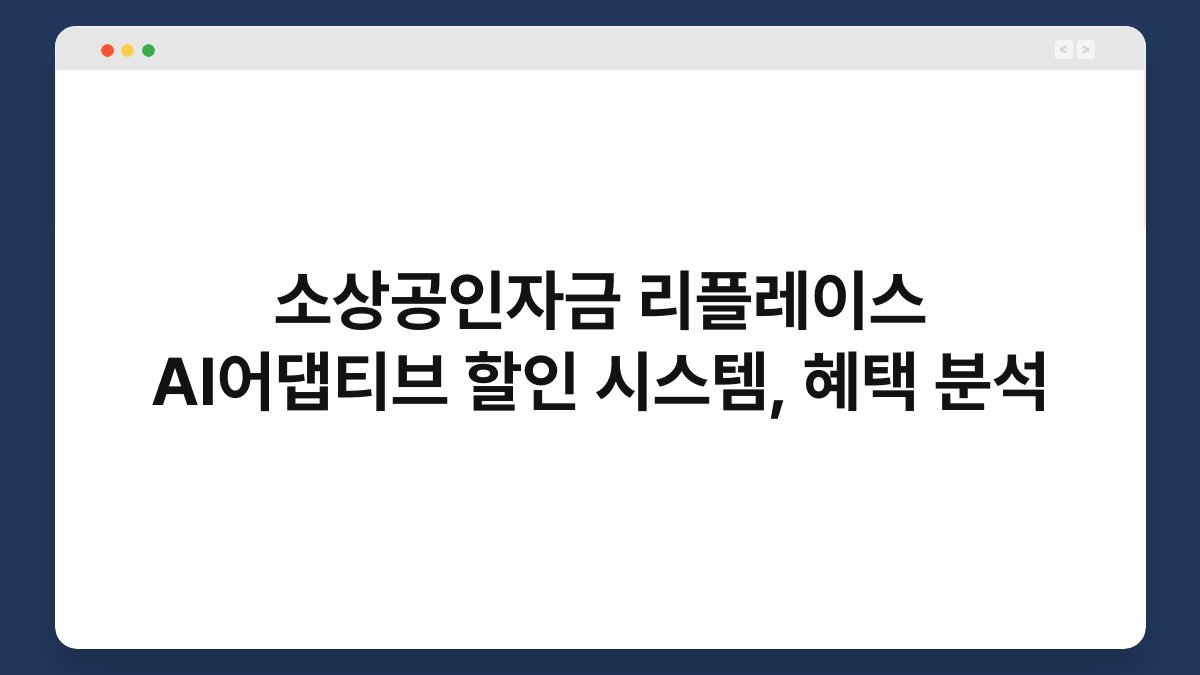 소상공인자금 리플레이스 AI어댑티브 할인 시스템, 혜택 분석 1