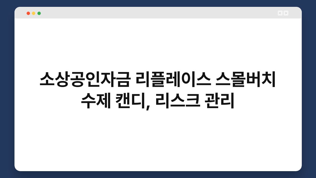 소상공인자금 리플레이스 스몰버치 수제 캔디, 리스크 관리 1