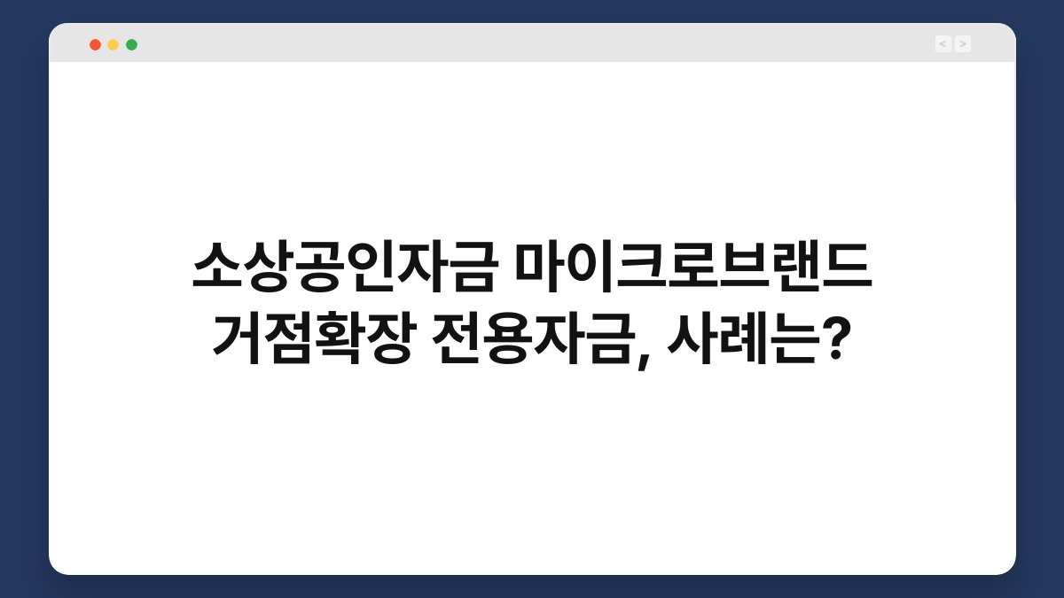 소상공인자금 마이크로브랜드 거점확장 전용자금, 사례는? 1