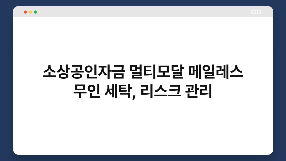 소상공인자금 멀티모달 메일레스 무인 세탁, 리스크 관리 1