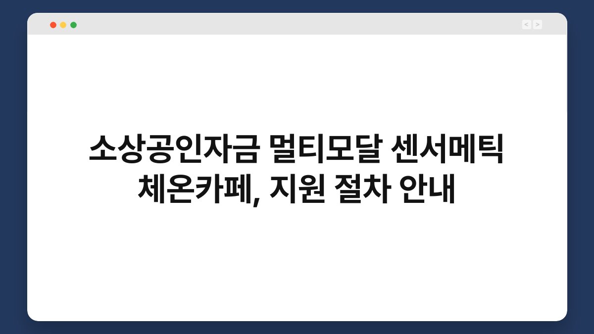 소상공인자금 멀티모달 센서메틱 체온카페, 지원 절차 안내 1