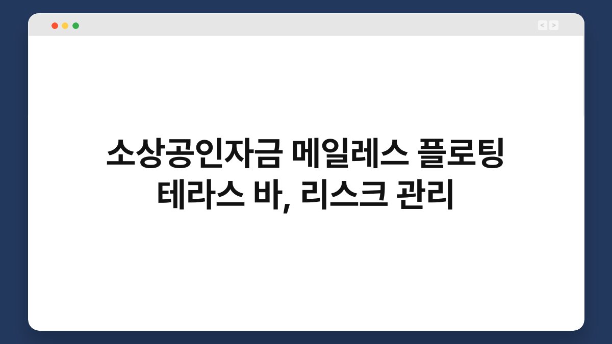 소상공인자금 메일레스 플로팅 테라스 바, 리스크 관리 1
