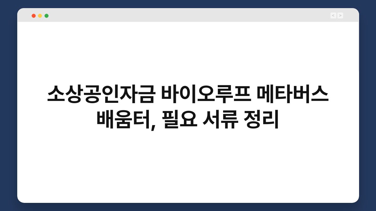 소상공인자금 바이오루프 메타버스 배움터, 필요 서류 정리 1