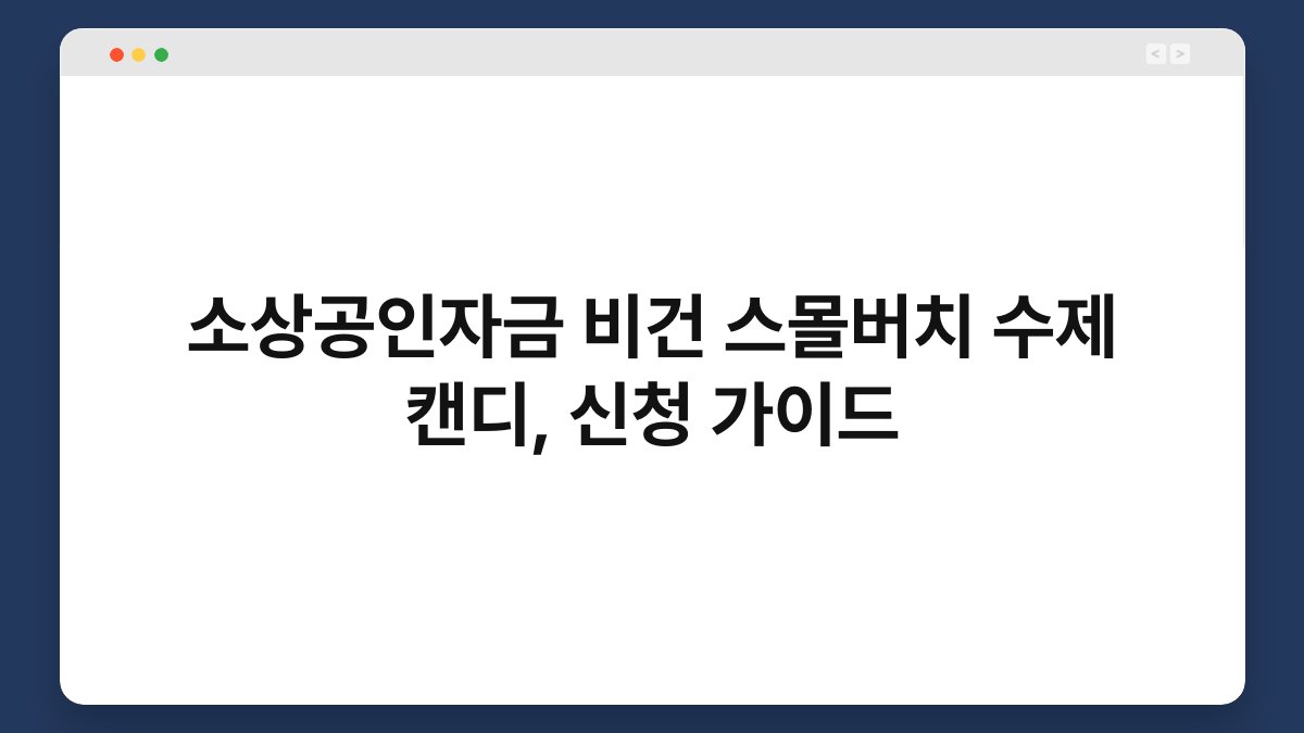 소상공인자금 비건 스몰버치 수제 캔디, 신청 가이드 1