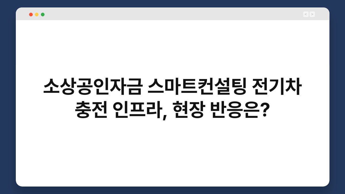 소상공인자금 스마트컨설팅 전기차 충전 인프라, 현장 반응은? 1