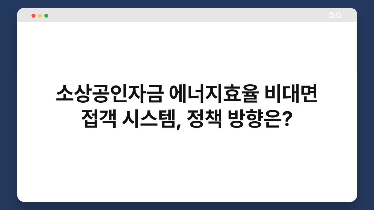 소상공인자금 에너지효율 비대면 접객 시스템, 정책 방향은? 1