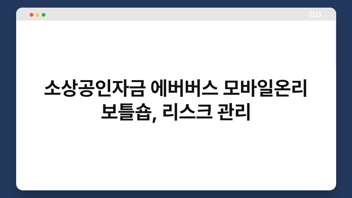 소상공인자금 에버버스 모바일온리 보틀숍, 리스크 관리 1