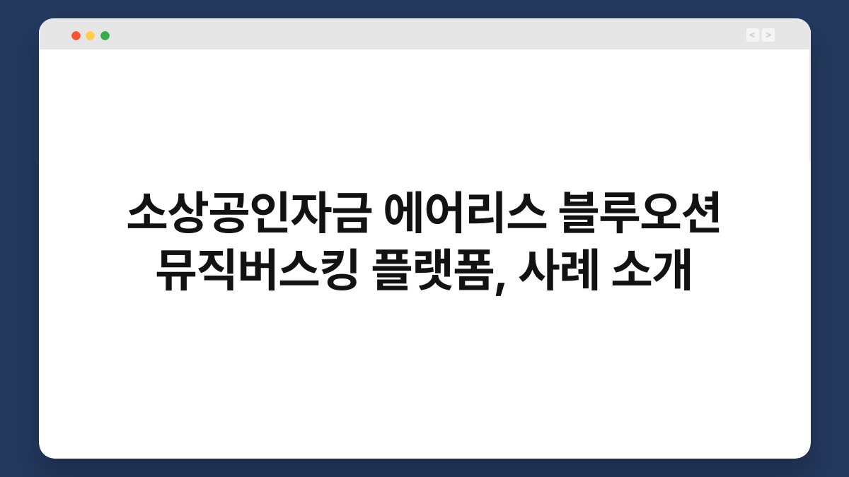 소상공인자금 에어리스 블루오션 뮤직버스킹 플랫폼, 사례 소개 1