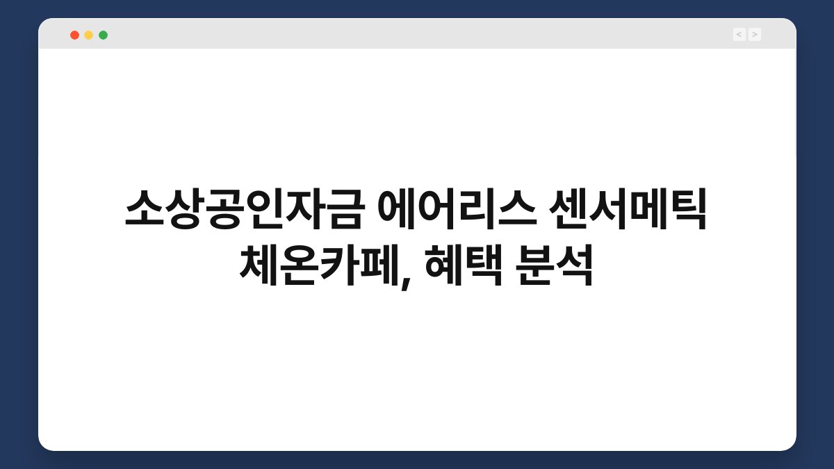 소상공인자금 에어리스 센서메틱 체온카페, 혜택 분석 1