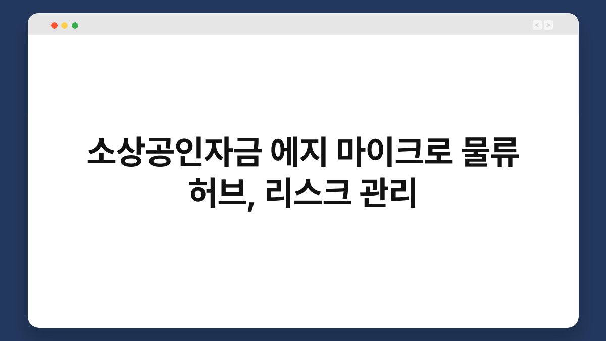 소상공인자금 에지 마이크로 물류 허브, 리스크 관리 1