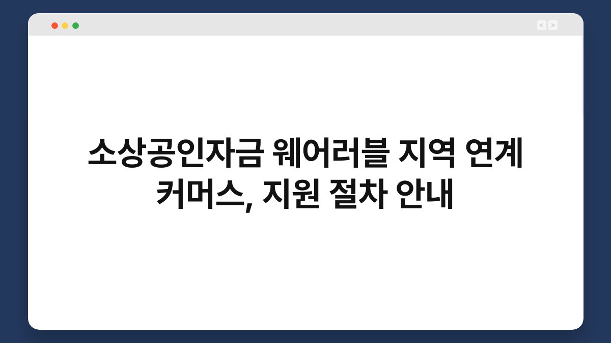 소상공인자금 웨어러블 지역 연계 커머스, 지원 절차 안내 1