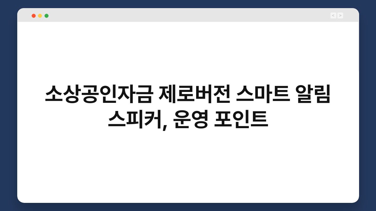 소상공인자금 제로버전 스마트 알림 스피커, 운영 포인트 1