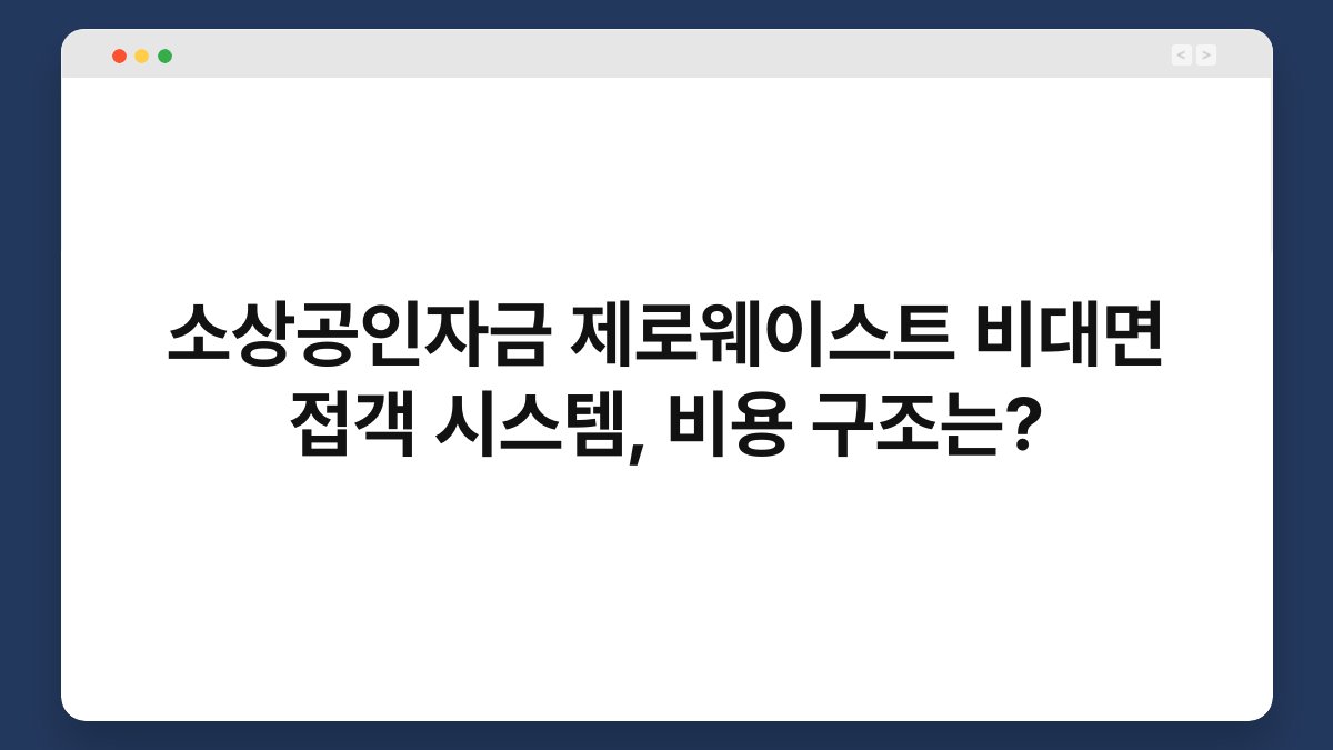 소상공인자금 제로웨이스트 비대면 접객 시스템, 비용 구조는? 1