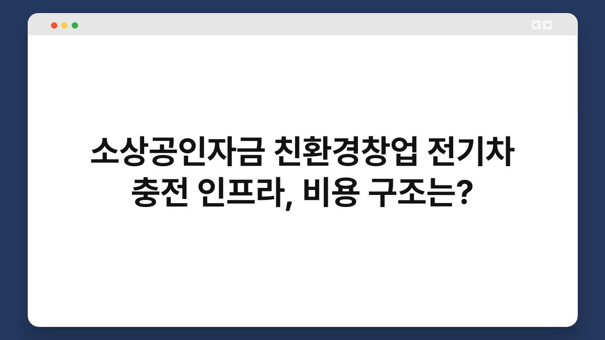 소상공인자금 친환경창업 전기차 충전 인프라, 비용 구조는? 1