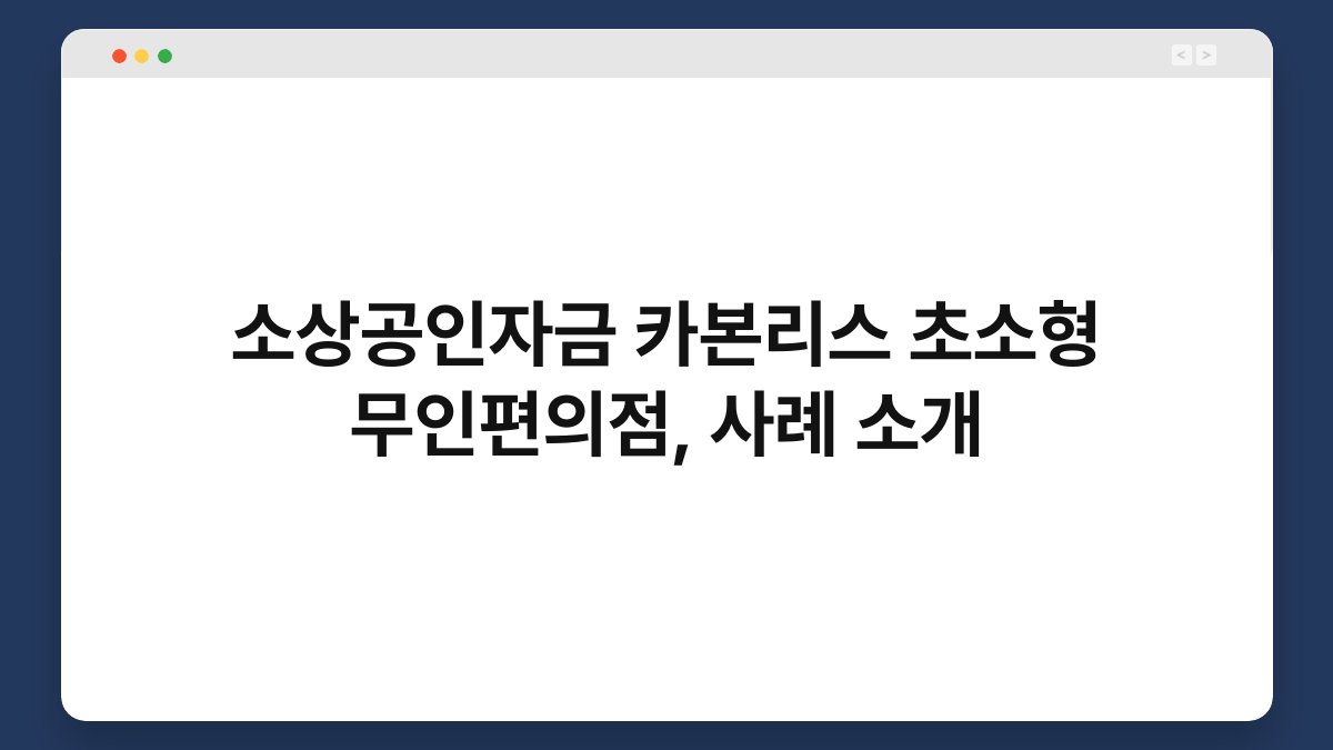 소상공인자금 카본리스 초소형 무인편의점, 사례 소개 1