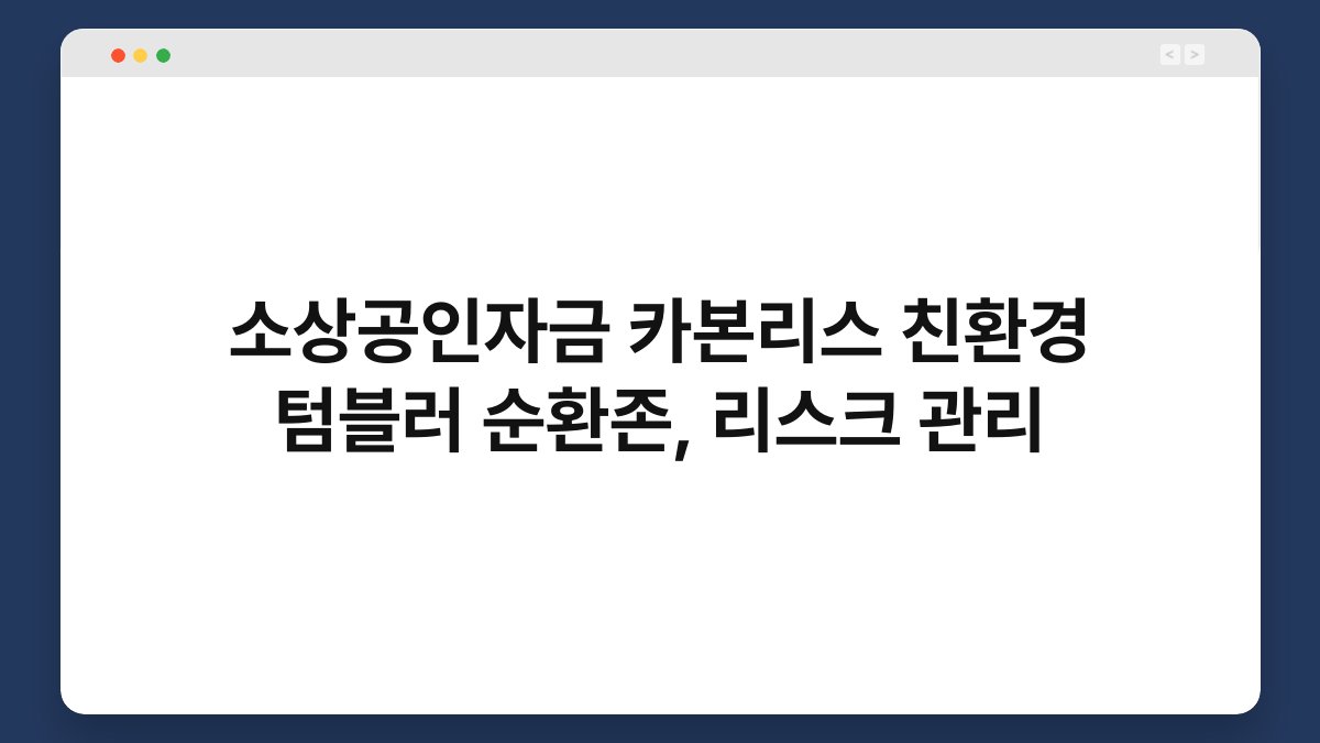 소상공인자금 카본리스 친환경 텀블러 순환존, 리스크 관리 1