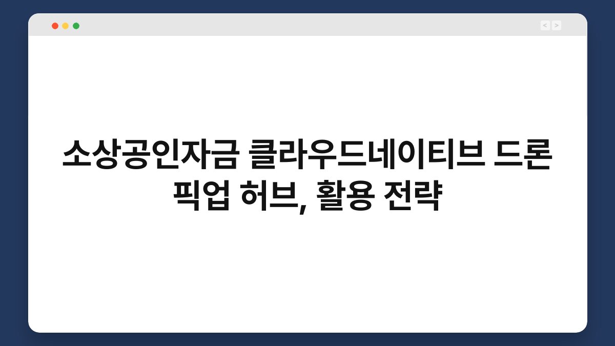 소상공인자금 클라우드네이티브 드론 픽업 허브, 활용 전략 1
