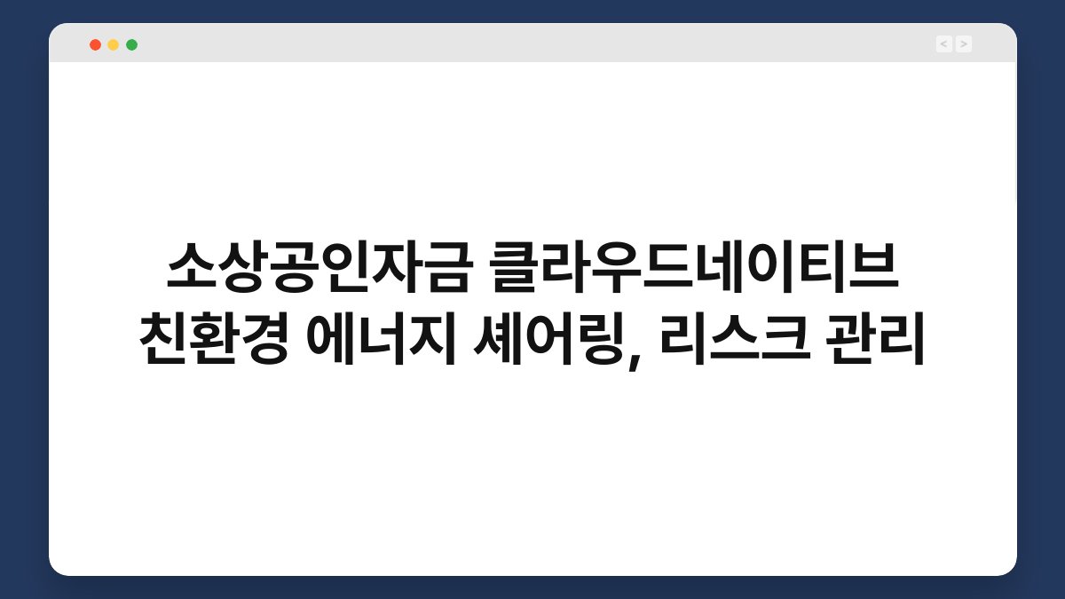 소상공인자금 클라우드네이티브 친환경 에너지 셰어링, 리스크 관리 1