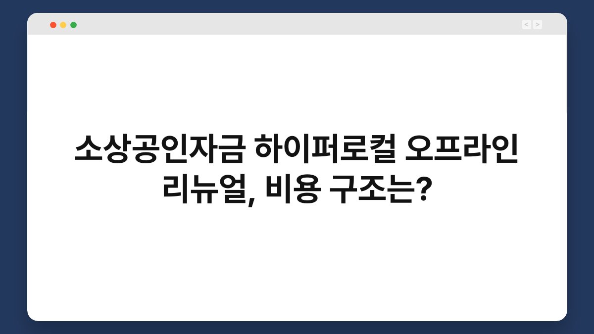 소상공인자금 하이퍼로컬 오프라인 리뉴얼, 비용 구조는? 1